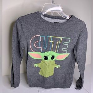 Adorable ☺️ Star Wars Baby Yoda Sweatshirt | size: Child- Large | color: Grey